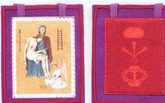 Marie-Julie saw our Blessed Mother wearing this scapular between the layers of her robes.  