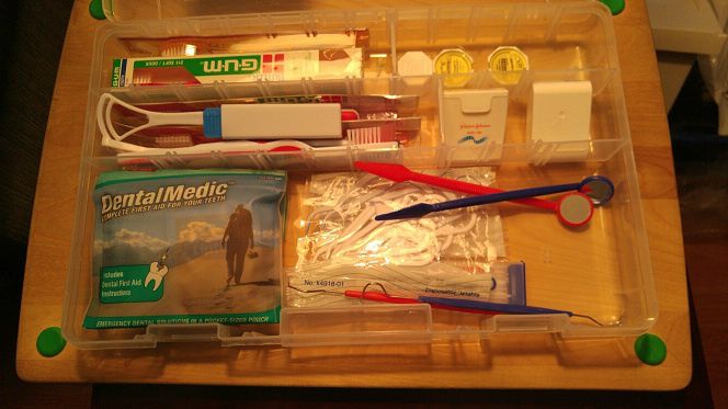 This dental kit is the last box (#5) in the first aid kit.