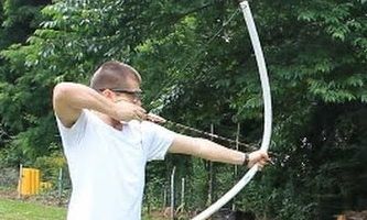 This is a very simple PVC pipe bow.  The book has better designs to help with hunting for food.