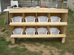 These plastic stacking bins can be used for each individual hen in the coop.  Washing these up will be easy!