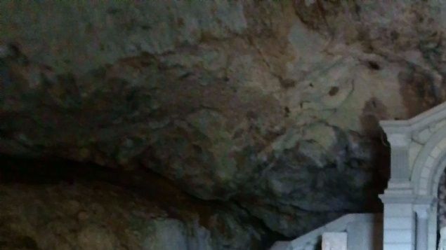 This is the cave where Saint Mary Magdalene lived and prayed. It is high up in the mountains. The visit was beautiful, and we venerated her relics. Sadly, what must have been a beautiful marble altar has been replaced by a masonic table and the tabernacle has been moved to the side. 