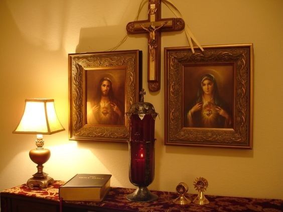 Did you ever think of creating an altar in every room of your home, to help yourself and your family practice contemplative prayer? This is a beautiful altar arrangement for a bedroom or for a living room or dining room. Candles do not have to be real. Experiment with battery-operated candles inside beautiful candle holders. Use re-chargeable batteries to help you save money.